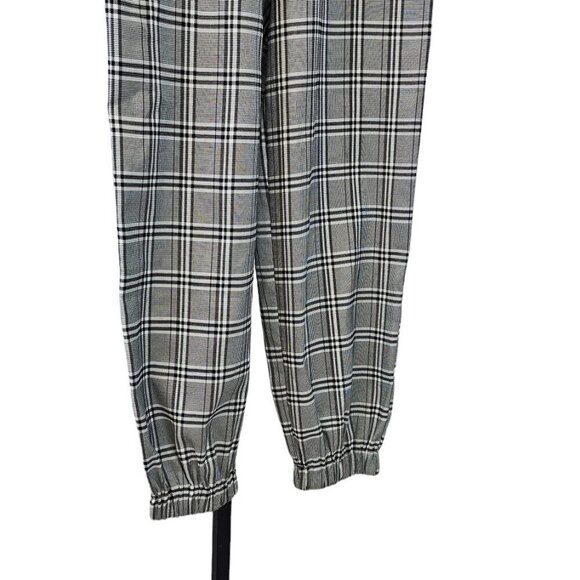 I.AM.GIA Womens Cobain Pants Size Large Plaid Check Black White Jogger High Rise - Picture 6 of 9